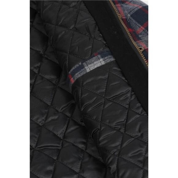 Men's Thicken Plaid Hooded Flannel Shirt Jacket Navy Grey - Picture 4 of 6